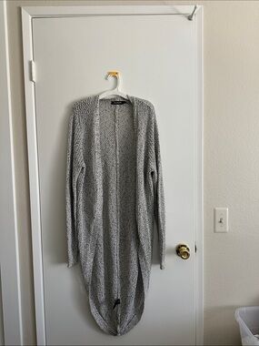 Blank NYC Light Gray Open-Front Knit Cardigan